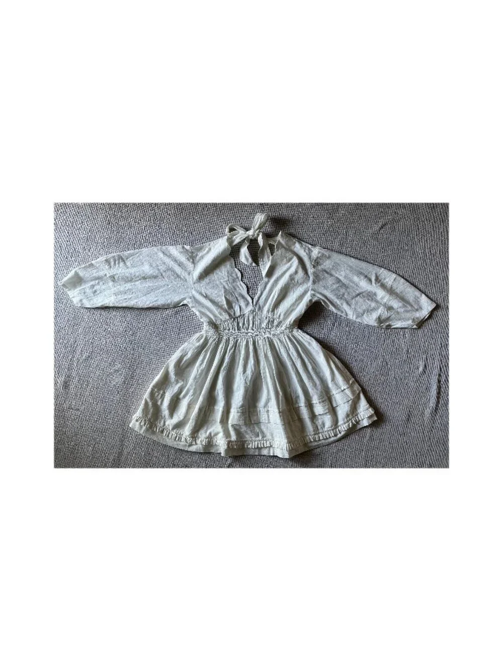 NEW Free People Boho White (Ivory) mini Dress Backless with Pockets Cotton 100%